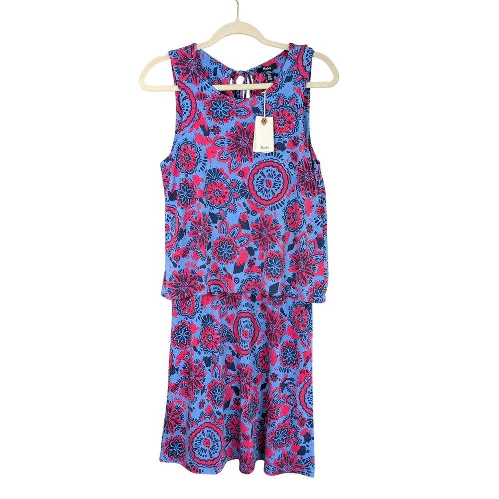 Hatley Dress Womens XS Mandala Flowers Blue Pink Wrinkle Resistant New